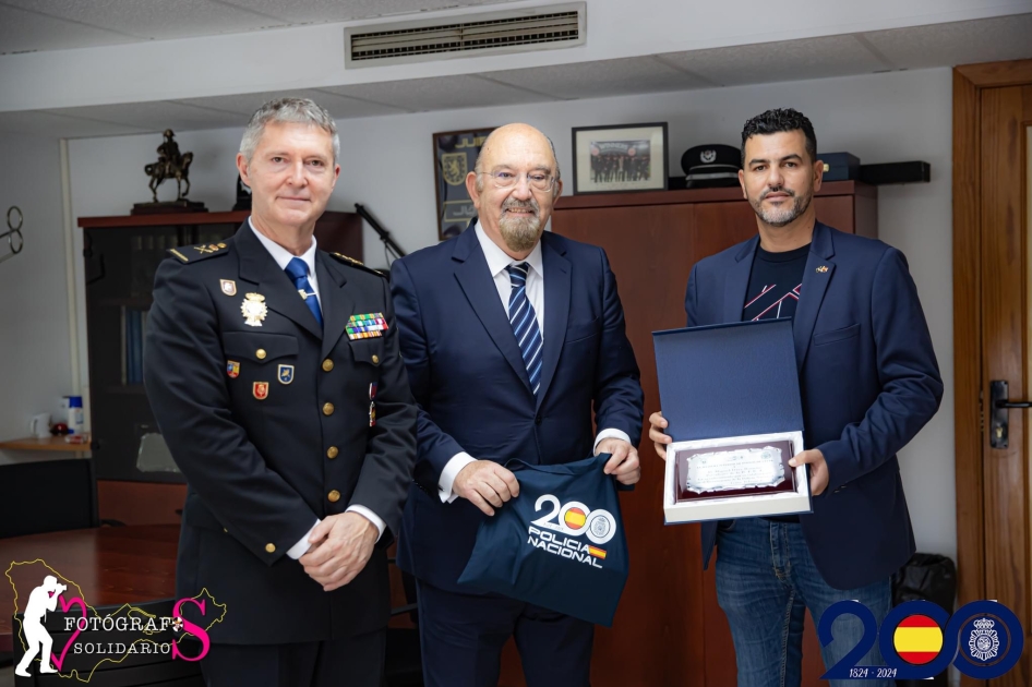 Visita del presidente de la RFET a Ceuta con motivo del torneo solidario de la Polica Nacional