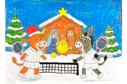 El dibujo de Camino Moltó Díez-Ordás es el ganador del concurso infantil de Navidad de la RFET