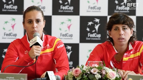 Fed Cup - Declaraciones de Anabel Medina y Carla Surez tras el sorteo del play-off del Grupo Mundial en Blgica