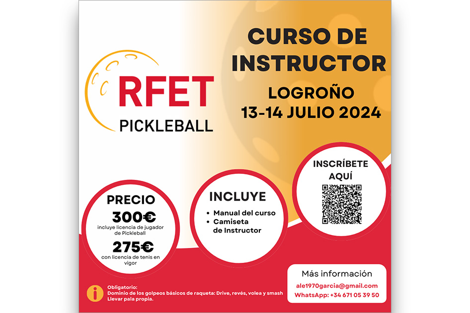 Logroo acoger un curso de instructor de Pickleball-RFET el 13 y 14 de julio