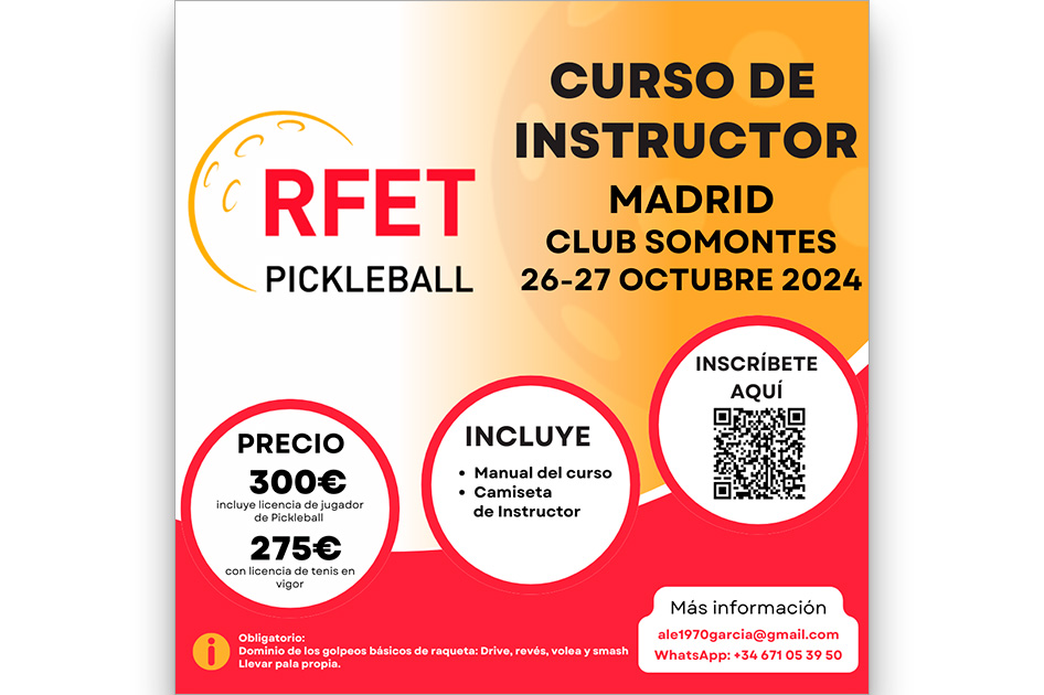 Nuevo curso de instructor de Pickleball-RFET en Madrid