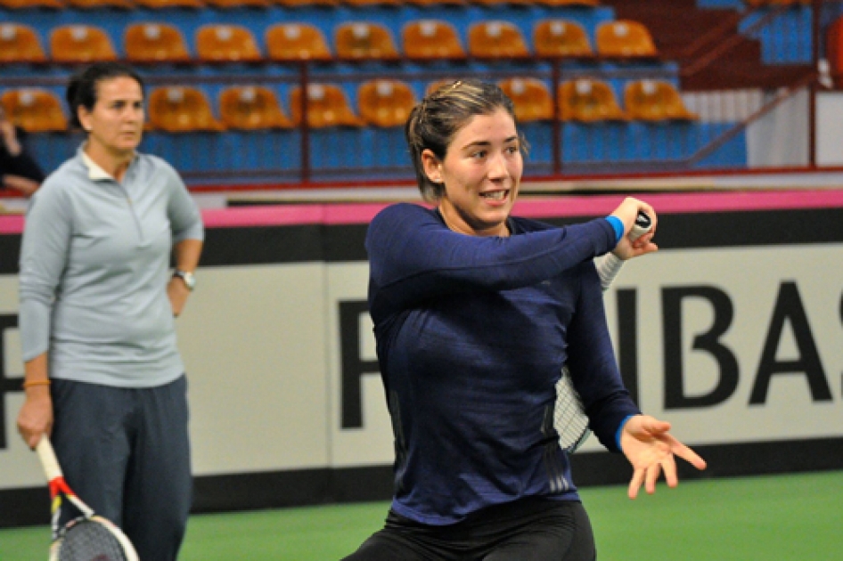 Garbie Muguruza ya se entrena con Espaa