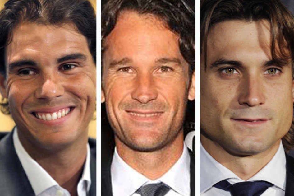 David Ferrer, Carlos Moya y Rafa Nadal, los tres mosqueteros del Premio Samaranch