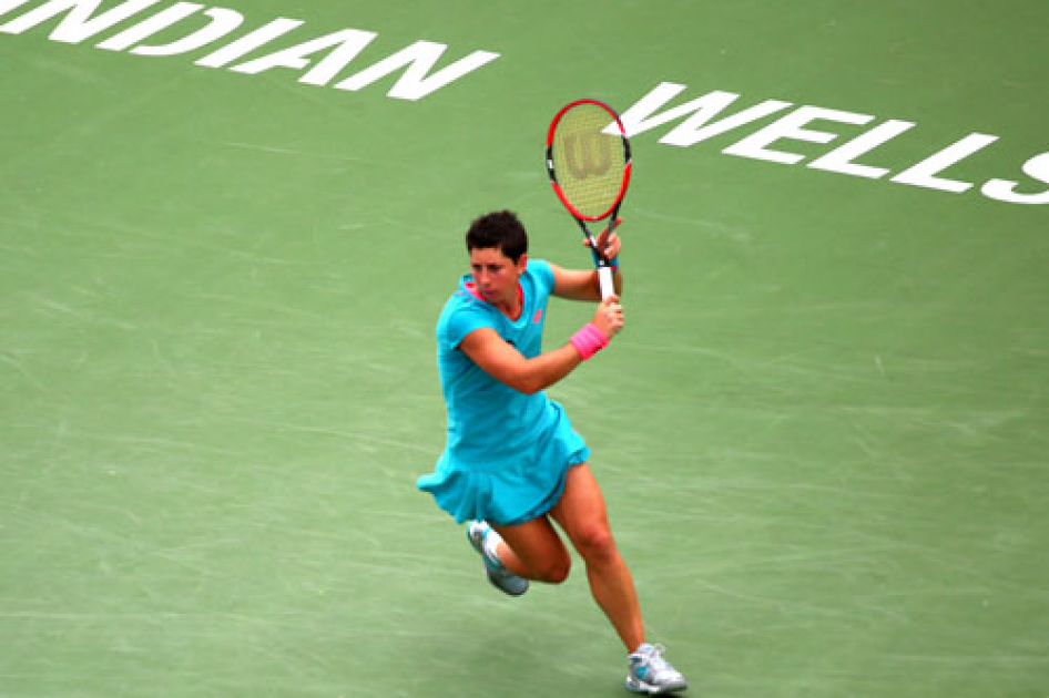 Carla Surez se ve frenada por Simona Halep en los cuartos de final de Indian Wells 