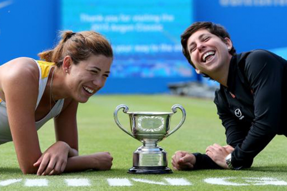 Carla Surez y Garbie Muguruza logran su primer ttulo de dobles del ao en Birmingham