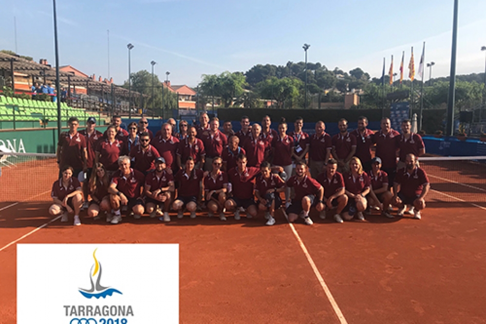 Equipo arbitral en los Juegos del Mediterrneo de Tarragona 2018