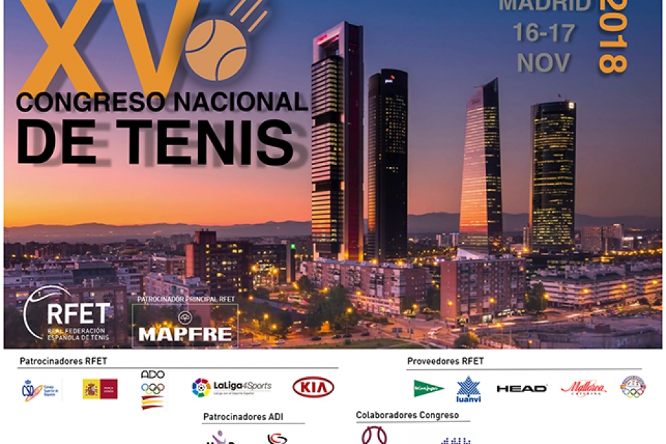 El XV Congreso Nacional de Tenis se celebrar en Ciudad de la Raqueta de Madrid el 16 y 17 de noviembre de 2018