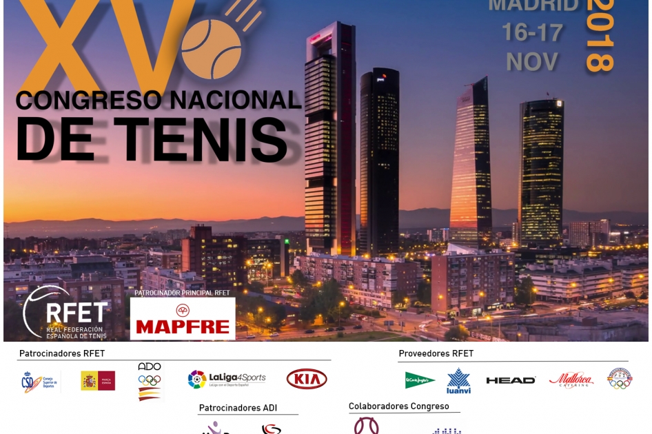 Ya est disponible el programa oficial del XV Congreso Nacional de Tenis que se celebrar en Ciudad de la Raqueta de Madrid