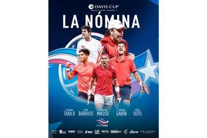 Chile contará con Tabilo, Garín, Barrios y Soto para enfrentarse a España en la Copa Davis